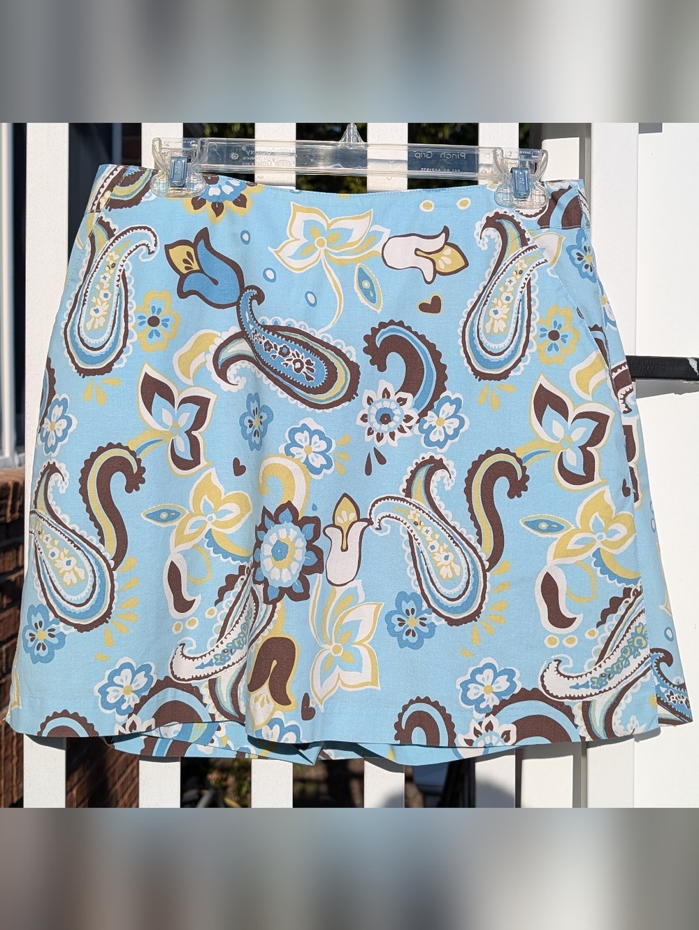 Adidas Light Blue and Brown Paisley Golf Skirt